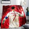 Calcio Ronaldo, coperta in flanella con motivo, alta qualità, confortevole per tutte le stagioni, decorazione per la casa, calore e comfort, perfetta per i regali.