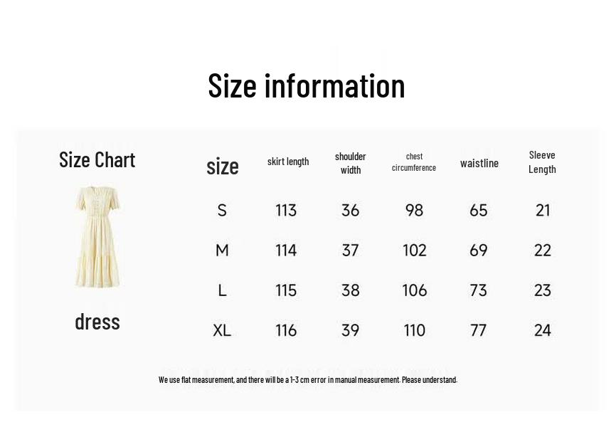 Autumn Water Lady V-Neck Puff Sleeve Embroidered Dress