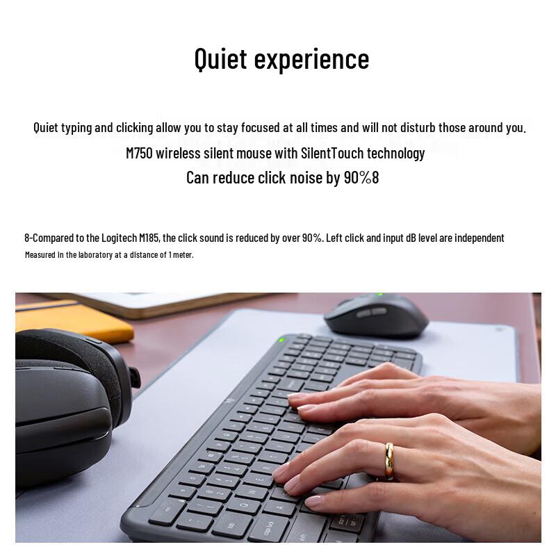 Logitech MK950 Slim & Quiet Wireless Keyboard Mouse Combo