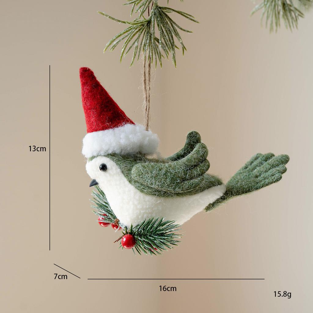 Christmas Decorations, Christmas Tree Ornaments, Creative Imitation Plush Red Bird Ornaments