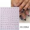 1pcs Black White Pink Mini Bowknot Design Nail Art Sticker Self Adhesive Lace Ribbons Bow Butterfly Decals Nail Art Decoration