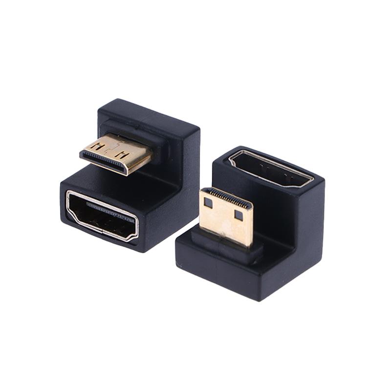360 Degree Angled U-shaped Converter 4K 8K 60Hz Mini HDMI-compatible Male to HDMI-compatible 2.1 Female Extension Adapter