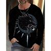 Animal Wolf Printed T-shirt Men Long Sleeve Casual Fashion T-shirt Personalized Comfortable Breathable Versatile Autumn T-shirt
