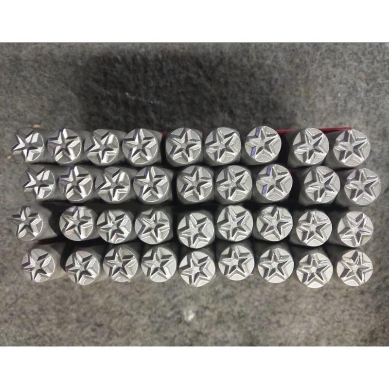 6pcs Versatile Star Shaped Metal Stamp Set Carbon Steel Punch Tools for Hobbyists Leather and Wood Embossing Supplies