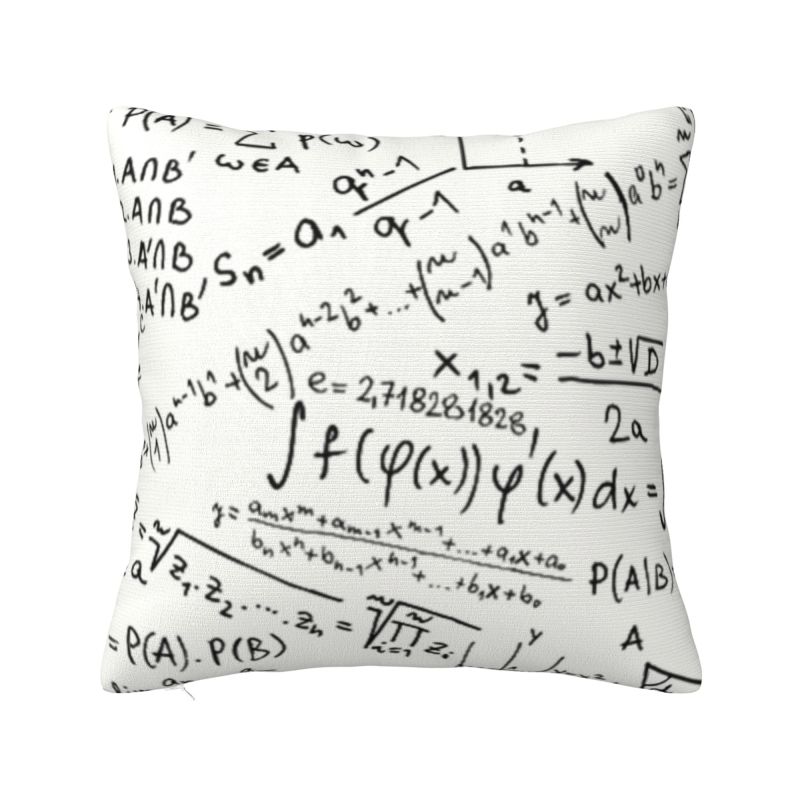 Mathematics Formulas Math Numbers Luxury Pillow Cover Home Decorative Geek Science Puzzle Sofa Cushion