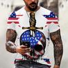 Mode Amerikanische Flagge männer Übergroße 3DT-Shirt Sommer Oansatz Kurzarm Sport Fitness Shirt Lose Atmungsaktive Streetwear Top