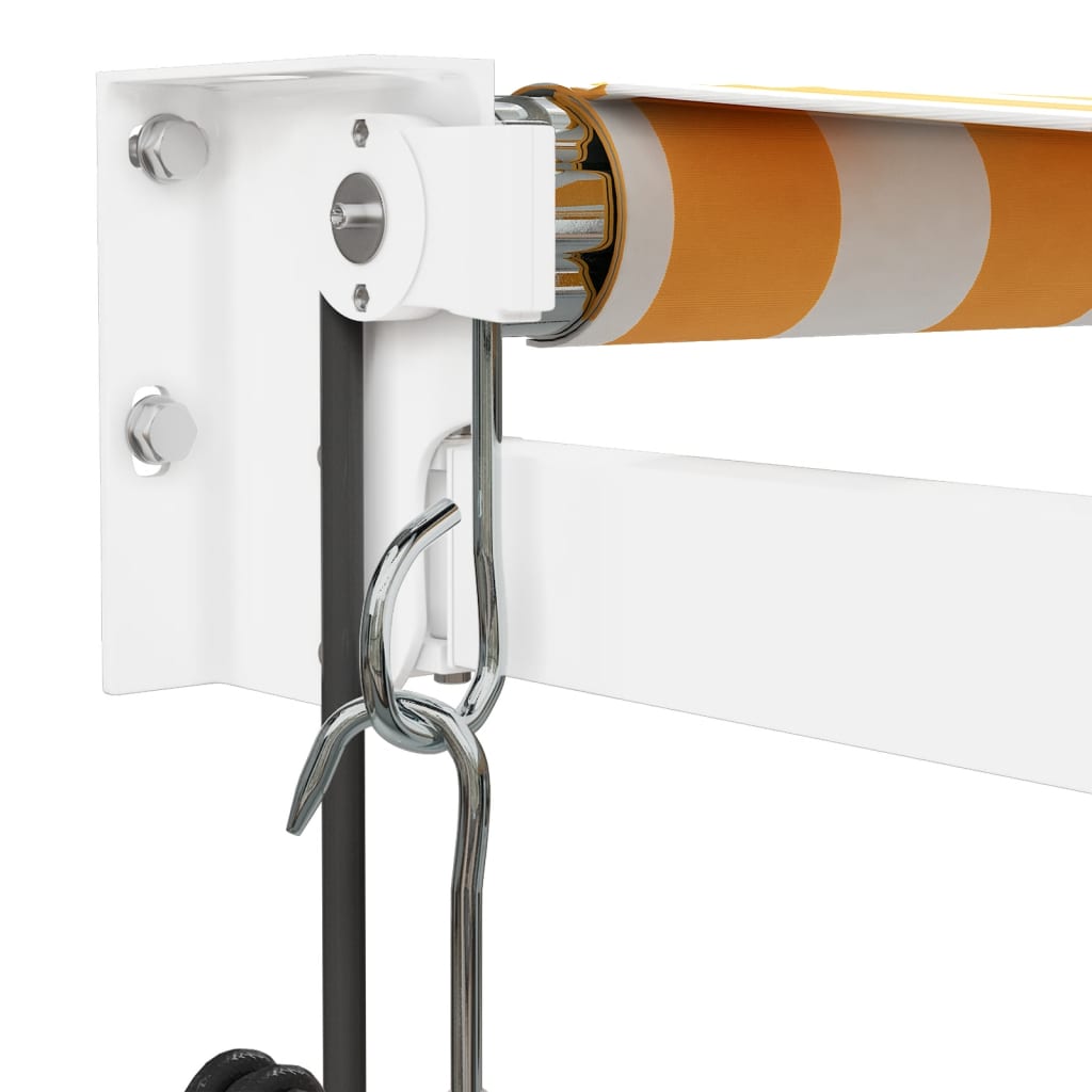 Electric Awning with Crank Yellow and White 3.5 x 2.5 m