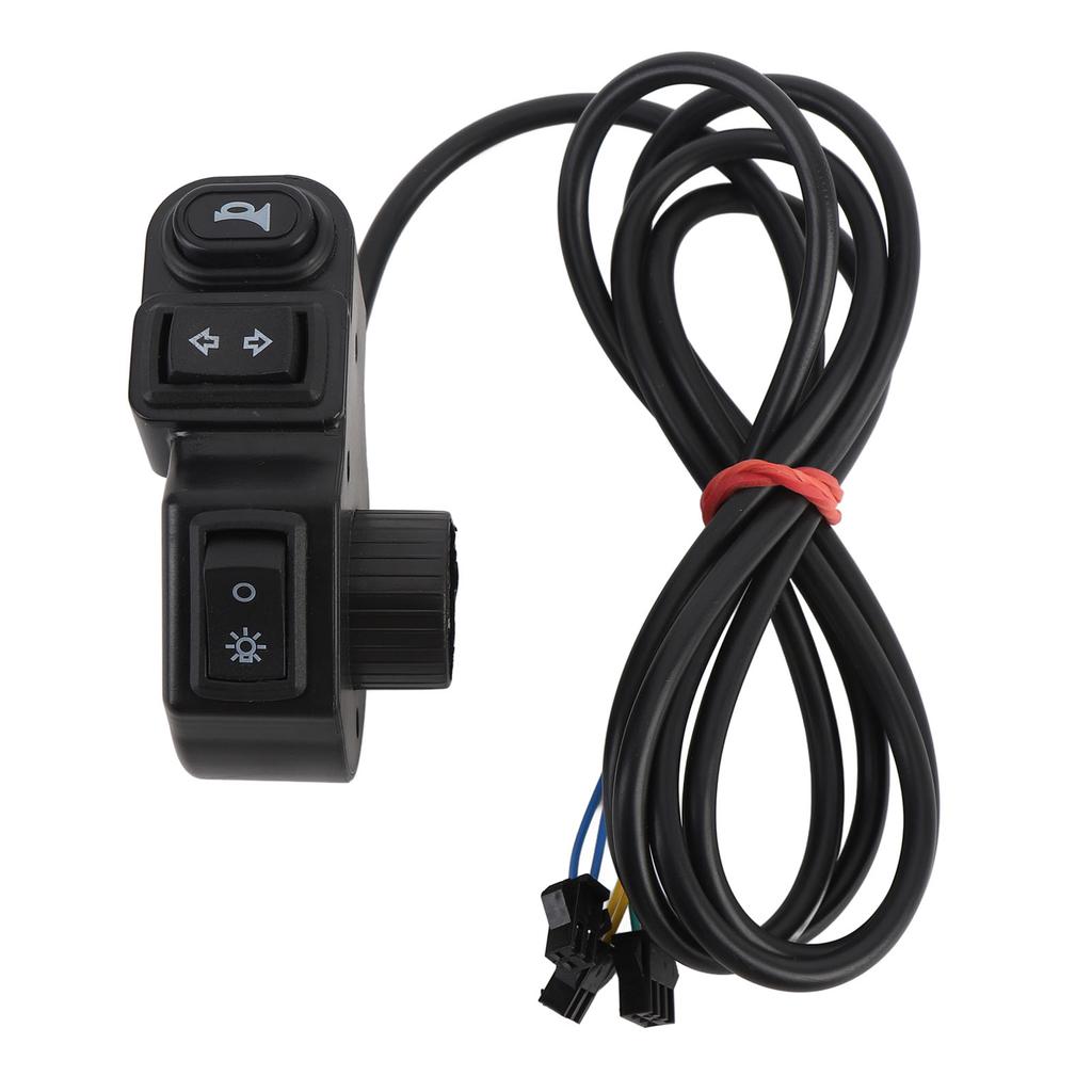 Motorcycle Horn Turn Signal Headlight Switch 4.9ft Cable 3 In 1 Scooter Handlebar Control Switch