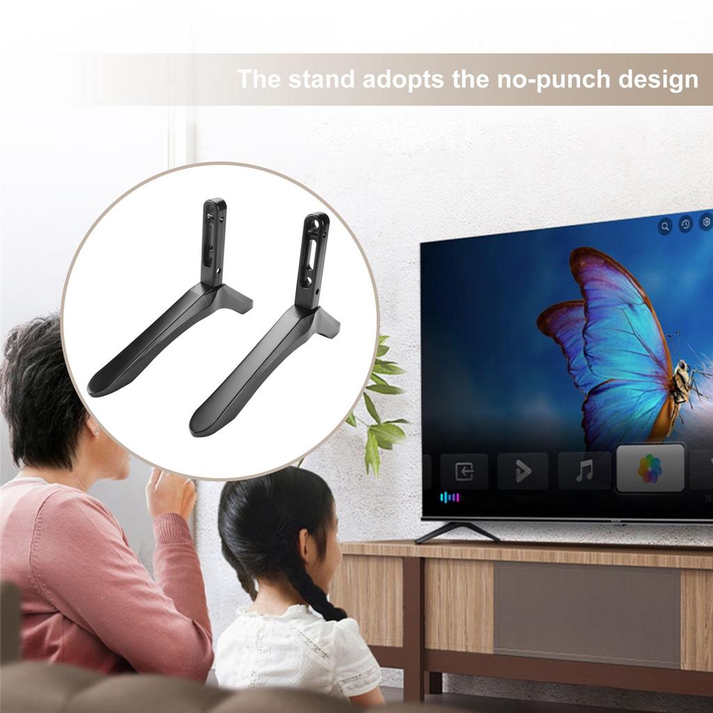 Steel TV Base for LCD Pedestal Screen Stand Home Universal Monitor Riser for 32 to 65 Inches