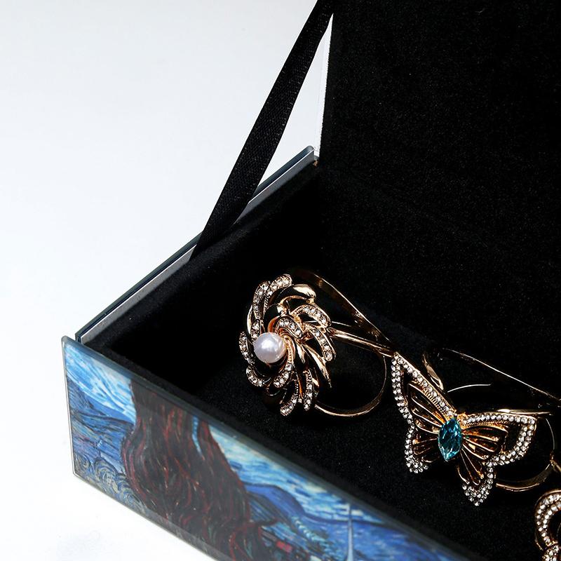 Small Jewelry Box Glass Velvet Trinkets Storage Boxes for Bedroom Necklace Organizer Earring Box Bracelets Watch Display Gifts