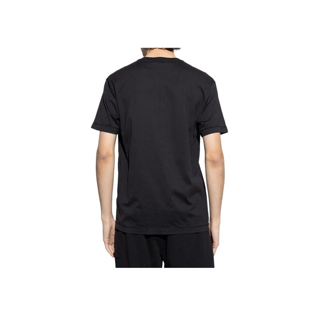 Stone Island 25SS V-Neck Slim Fit T-Shirt Men Tops Black K1S152100001S0013-V0029