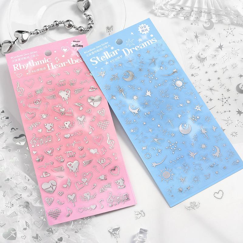 Phantom Dream Series Korean-Style Embossed Stickers for Journals – 4 Designs