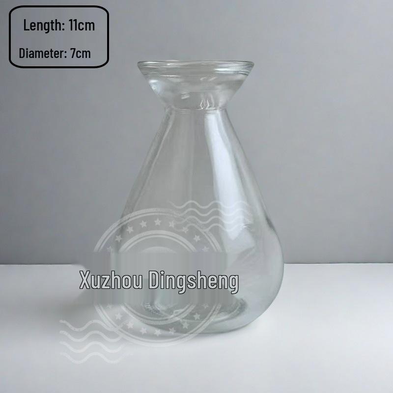 High-End Retro Glass Vase Set: Floor-Standing Transparent Ornaments In Soft Ins Style