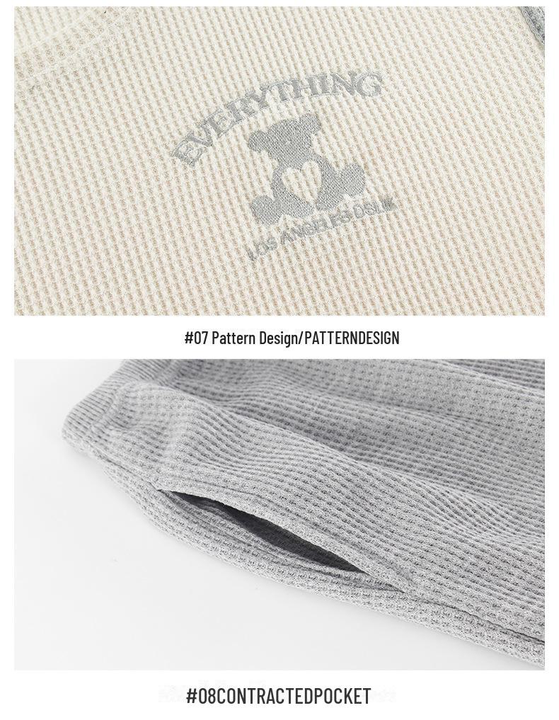 Korean Cartoon Couple Pajamas: Long Sleeve Cotton Sleepwear for Women and Men, Spring To Winter