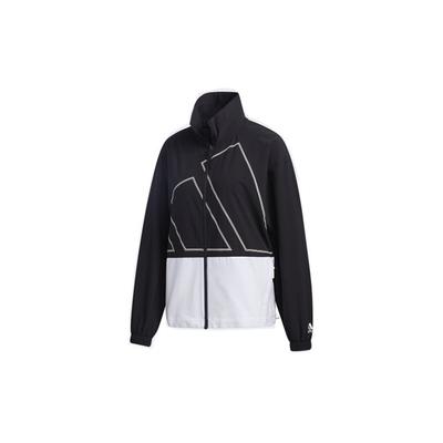Must Haves Color Block Retro Sport Stehkragenjacke Damenjacke Schwarz GL5621