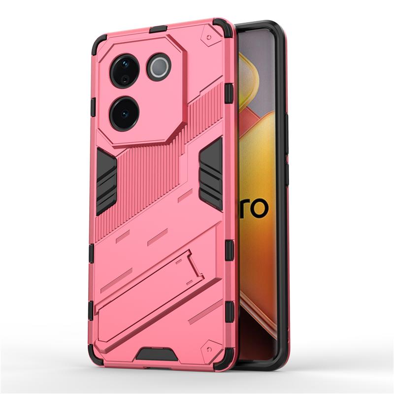 For Vivo T3 Pro Lite Punk Armor Shockproof Bumper Rugged Rubberized PC Fitted Kickstand Case Stand Holder Cover Shell