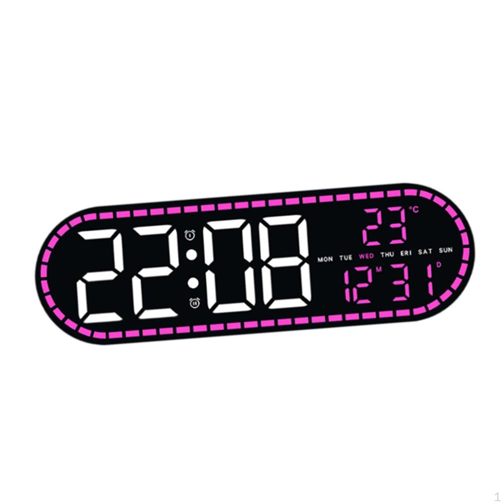 Digital Alarm Clock Date/Time/Week Silent Portable Household LED Wall Electronic Clocks for