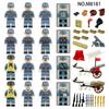 Eighth Route Army Assembly Number M8181 Children Assemble Small Particles Building Block Toy Carriage Sandbag Machine Gun