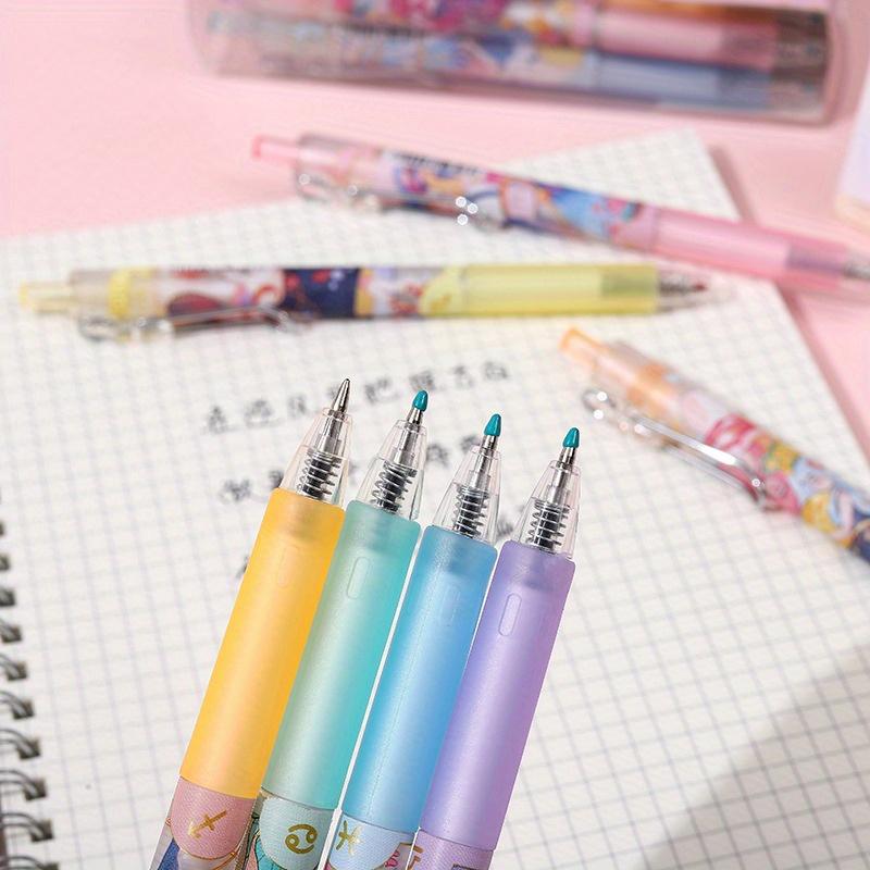 Return To School Season 12pcs 0.5mm Creative Twelve Zodiac Sign Metal Hook Press Pen High Appearance Fresh Neutral Pen Cute Sign Pen