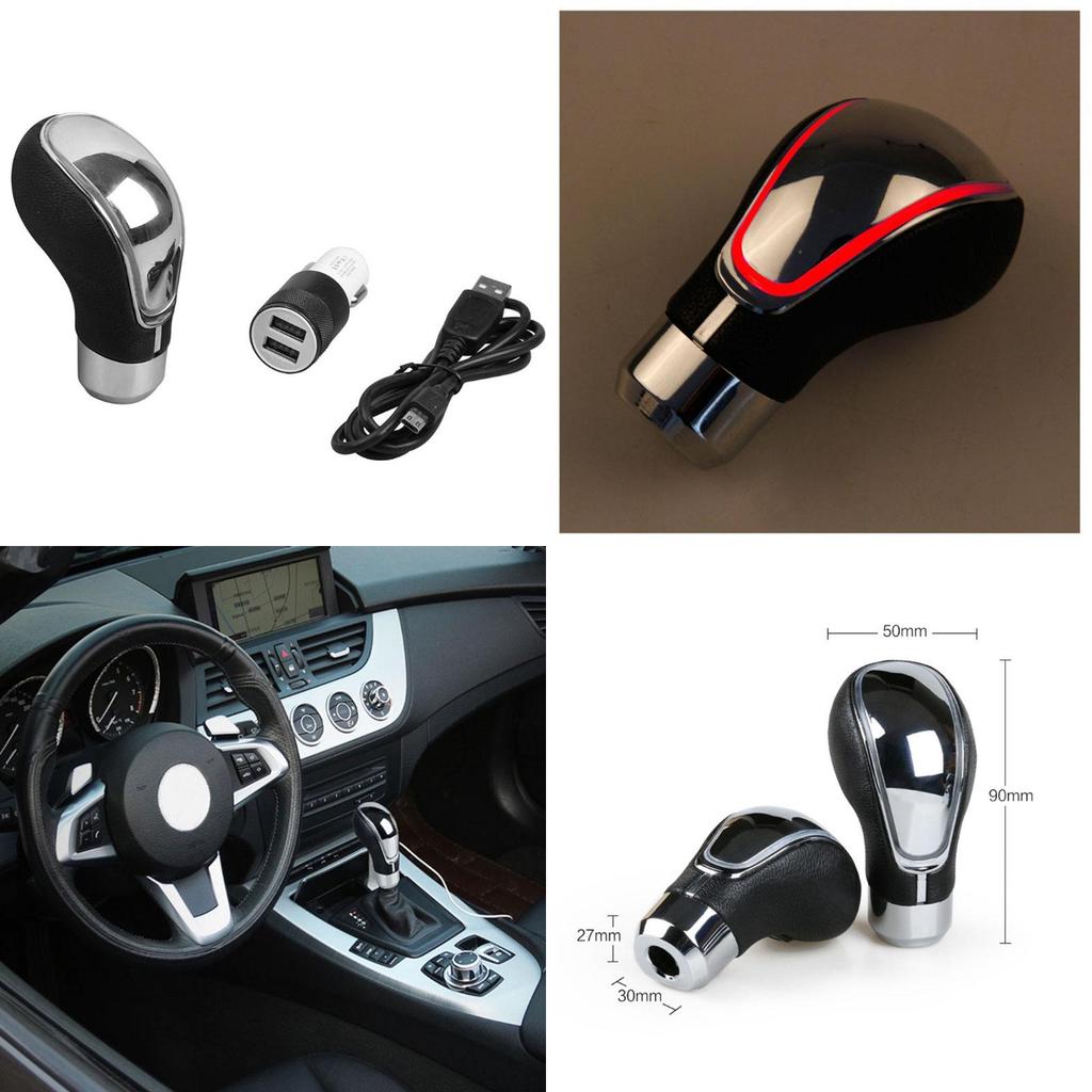 Versatile And Ergonomic Pu Leather Shift Gear Lever Knob With Luminous Touch Activated Features