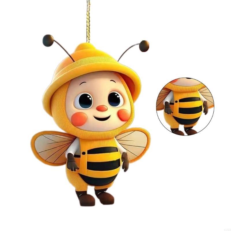 62KD Bees Ornament,Car Mirrorr Hangings Decorations Acrylic Car Rear View Mirrorr Hold