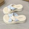 2025 Summer Stepping On Shit Thick-soled Slippers Women's Fashion Heightening New Non-slip Cross Beach Cool Slippers Versatile