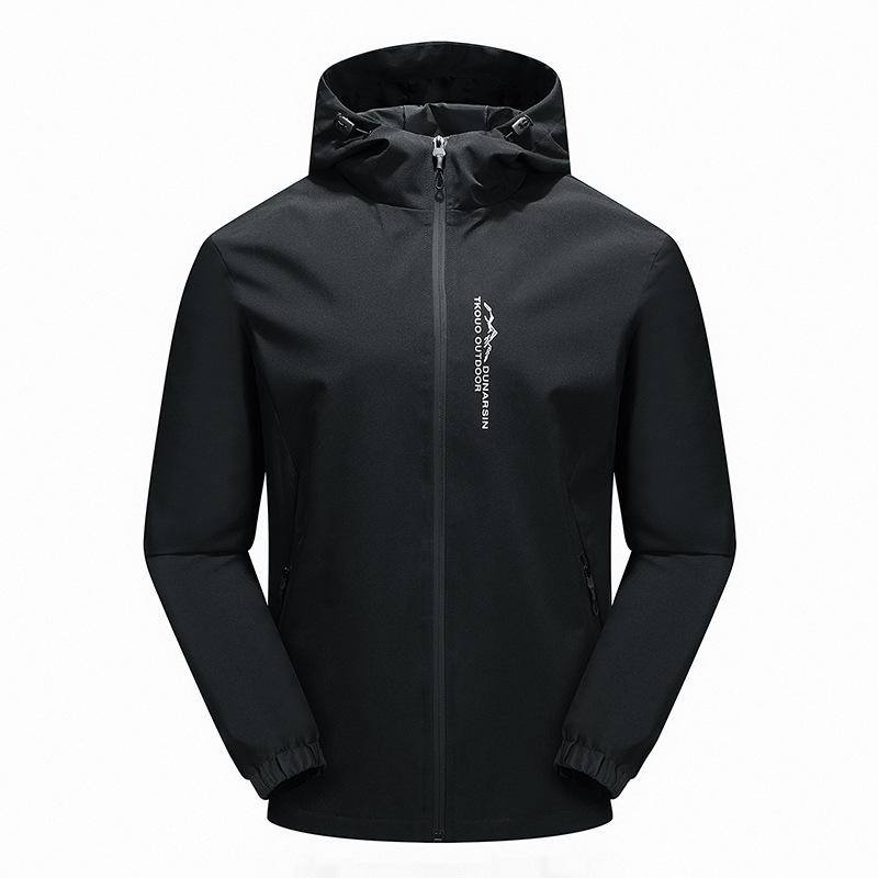 

Outdoor Jacket Men s Casual Hooded Windproof Jacket Men s Spring Autumn and Winter Sports Thin Jacket 5XL чорний