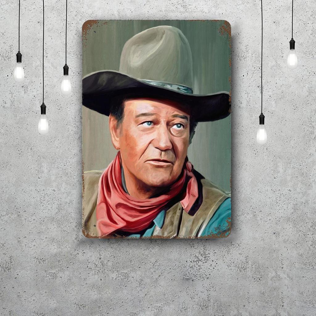 john wayne Classic Poster Rusty Metal Plaque Retro Decorative Plate Bar Man Cave Garage Club Metal Sign Wall Decoration