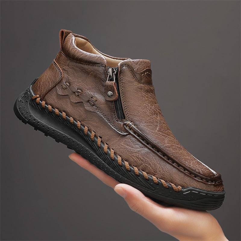 Plus Size 39-48 Men's High-top Casual Shoes Handmade Shoes Casual Sneakers