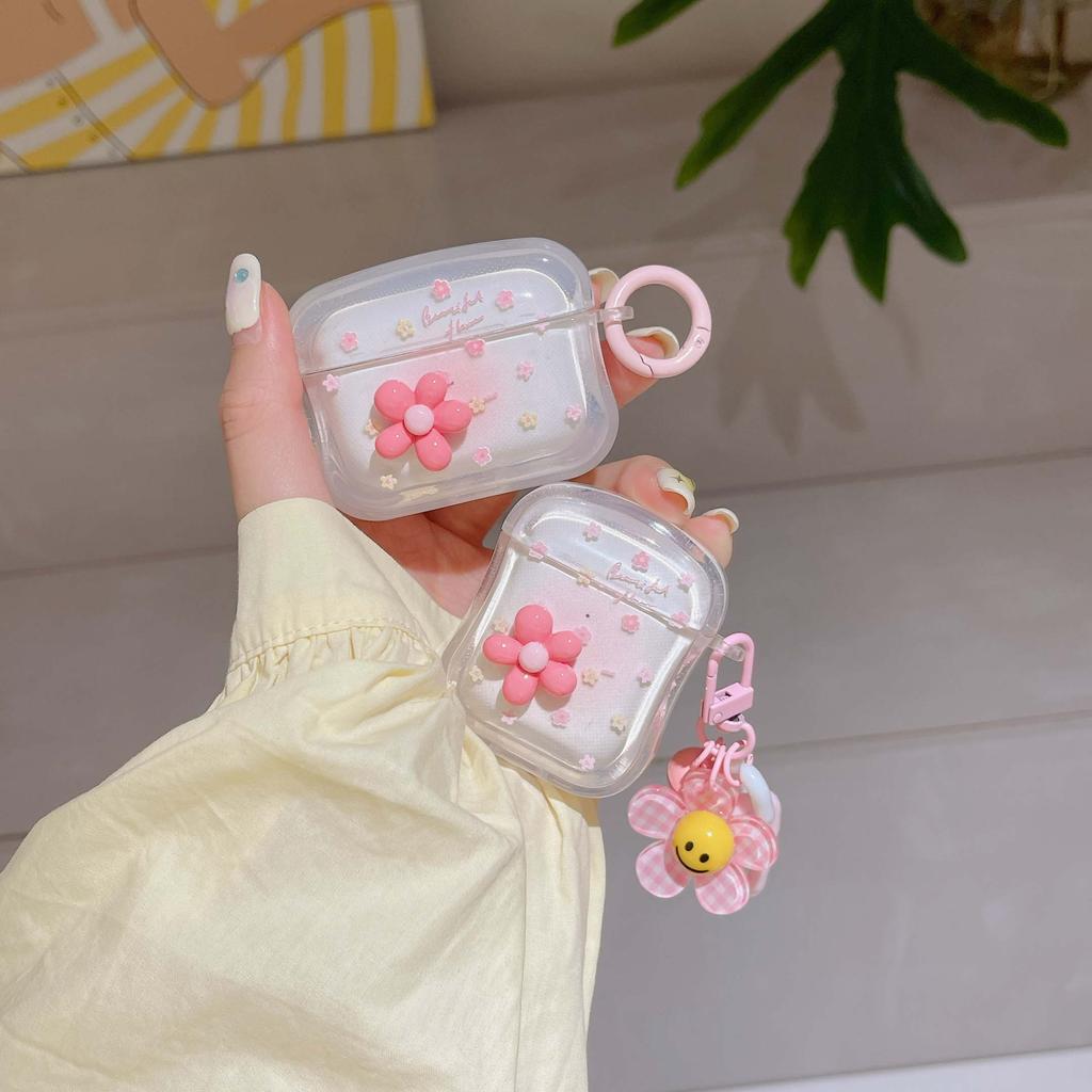 Beautiful Flower Ins 3d Relif Cartoon Wireless Bluetooth Earphone Case For Apple Airpods 3 Pro 2nd 2 1 Cute Charging Box Capa