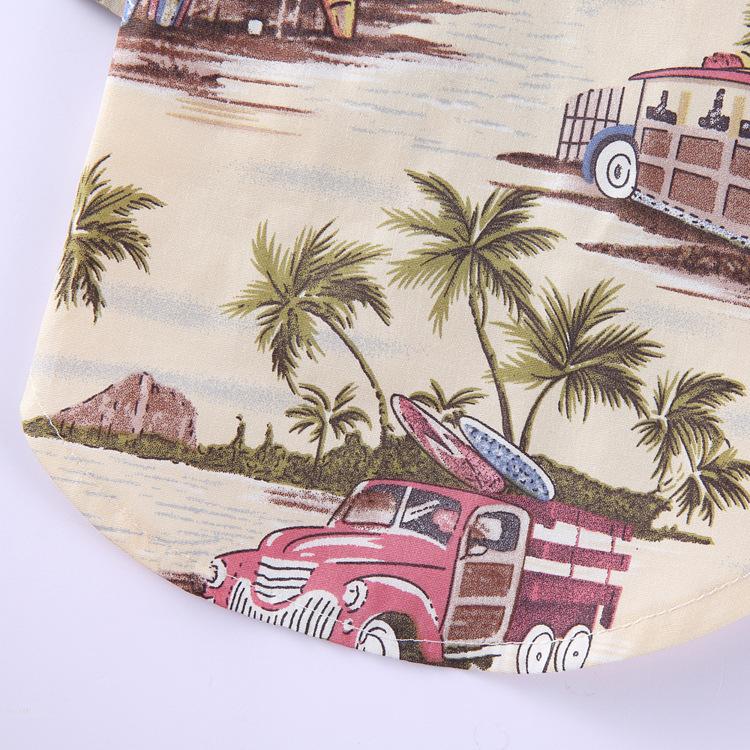 Spring and Summer Daisy Print Shirt Pet Hawaiian Shirt Pet Dog Clothes Pet Dog Beach Plaid Shirt