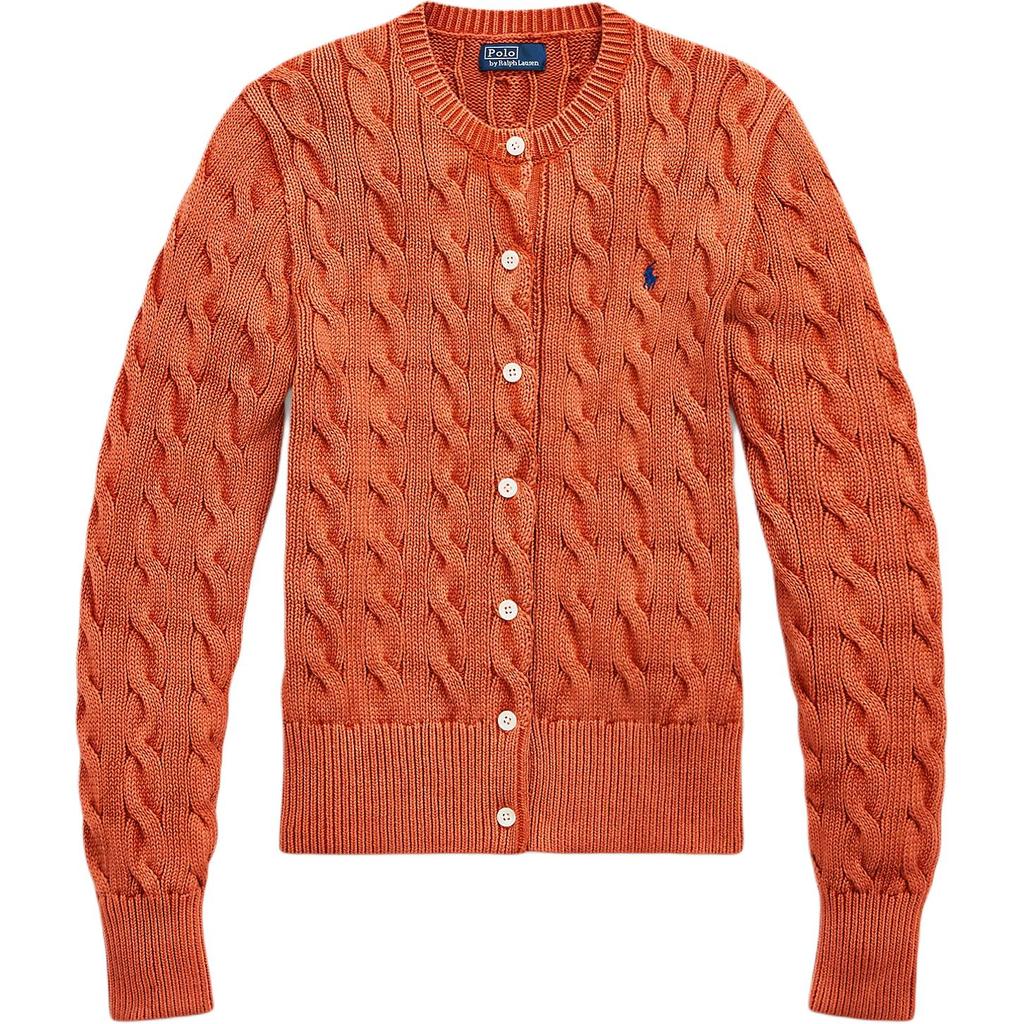 Polo Ralph Lauren Cable Knit Embroidered Cardigan Women cardigans Orange 211955325-001
