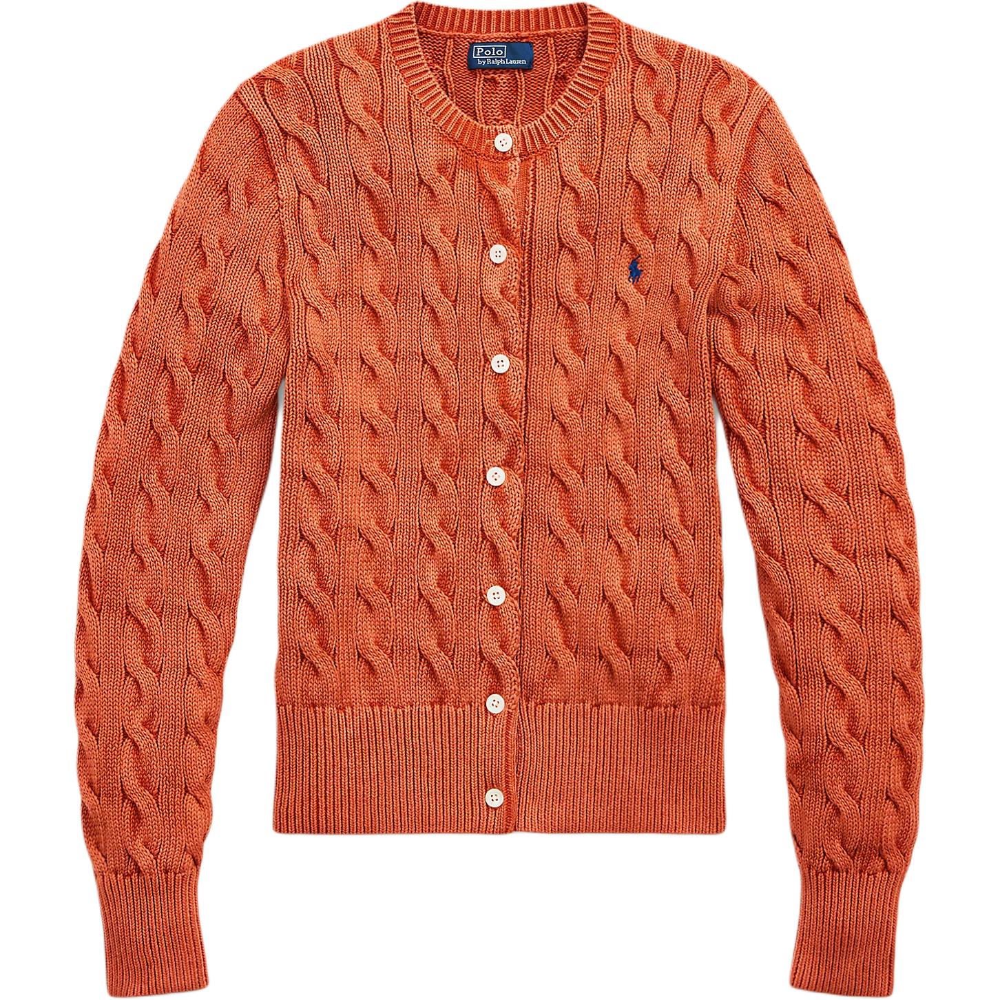 

Кардиган Polo Ralph Lauren из кабельной вязки с вышивкой Женские кардиганы Оранжевый 211955325-001 S