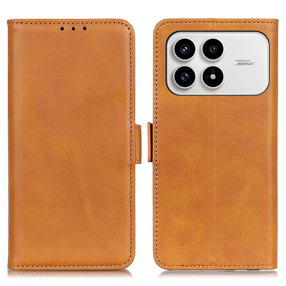 

For Xiaomi Redmi K90 5G/Poco F8 Pro Case Stand Cowhide Texture PU Leather Phone Cover