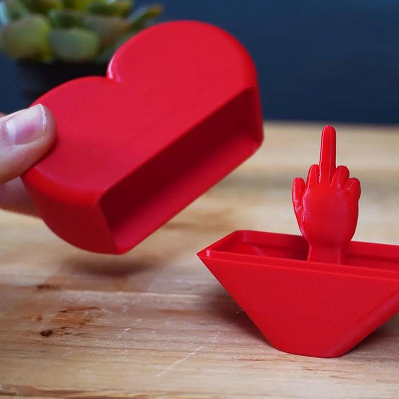 Valentine'S Day Interesting Prank Gift Middle Finger In Box Surprise Joke Toy Creative Spoof Hand Gesture Gag Gift For Home