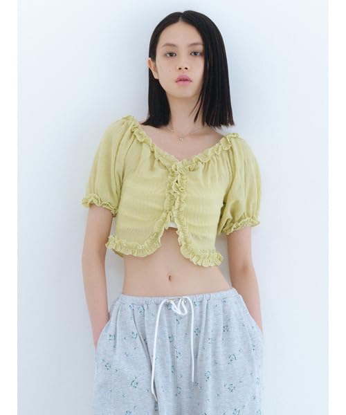 Furfur Ruffle Cut Blouse Lime Women's RWCT252051,