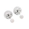 The new light luxury style high-end ball earrings are slightly inlaid with zirconia and zirconia, and the front and back are stud earrings, feminine