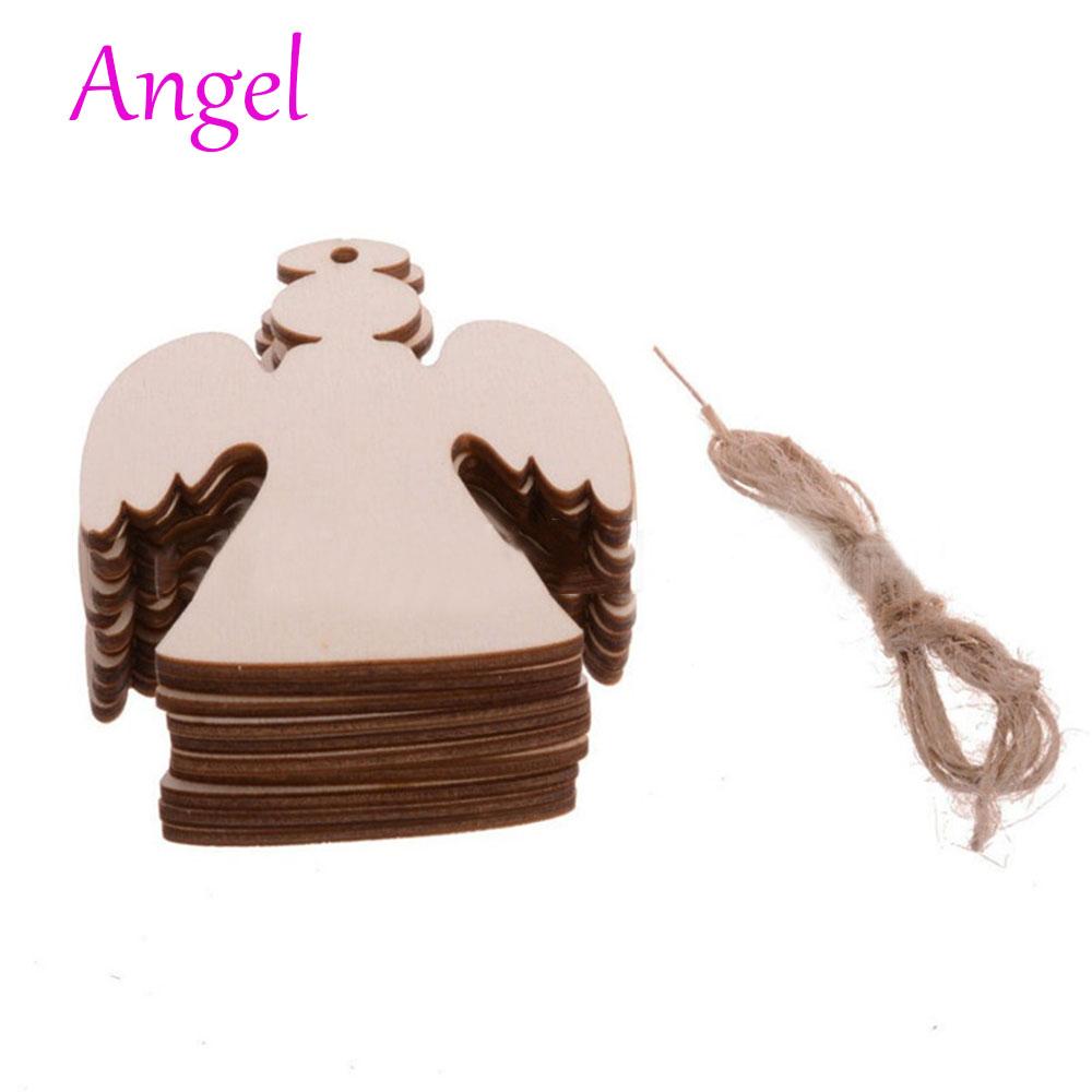 10pcs Party Supplies Gift DIY Christmas Decor Wood Tree Ornaments Pendant Decorations