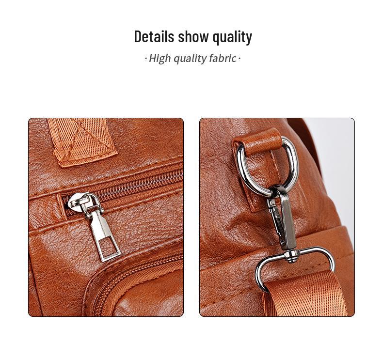 2025 Retro Soft Leather Mom Bag: Large Capacity Casual Tote and Crossbody