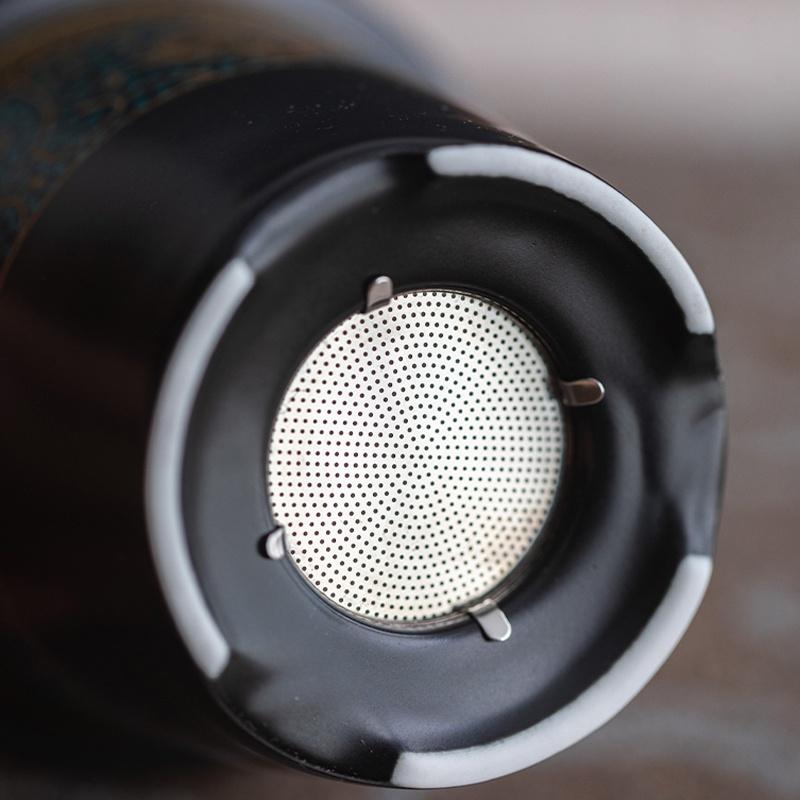 400ml Glass Tea Cup with Lid and Handle Ceramic Filter Mug