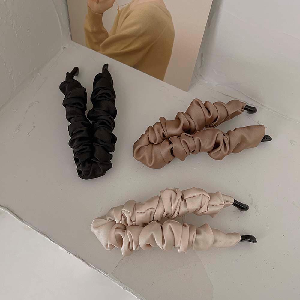 Women Simple Cloth Korean Folds Ponytail Holder Hair Accessories Banana Clip Hair Claw