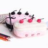 New Plush Cherry Cake Pen Bag Large Capacity Pencil Case Students Multifunction Stationery Bag For School Office