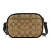 Coach Crossbody Bag Jamie 19 Zipper Closure Internal Multi-function Pocket Dual Card Slots Signature Coated Canvas and Smooth Leather Small Women's