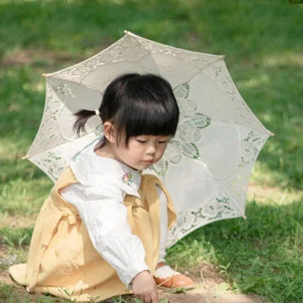 Nakışlı Çiçek Destekli Şemsiye İçi Boş Şemsiye Şemsiye Düğün Dantel Şemsiye Gelin