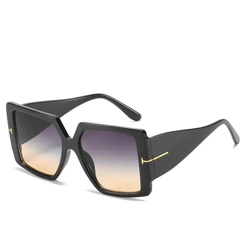 

Винтажные солнцезащитные очки большого размера с квадратным градиентом, женские роскошные брендовые уличные дизайнерские модные солнцезащитные очки с большими ногами, Lunette De Soleil