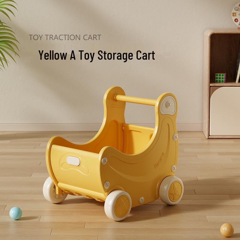 Banana-Themed Children's Toy Cart: Early Education Puzzle & Role-Playing Storage Organizer