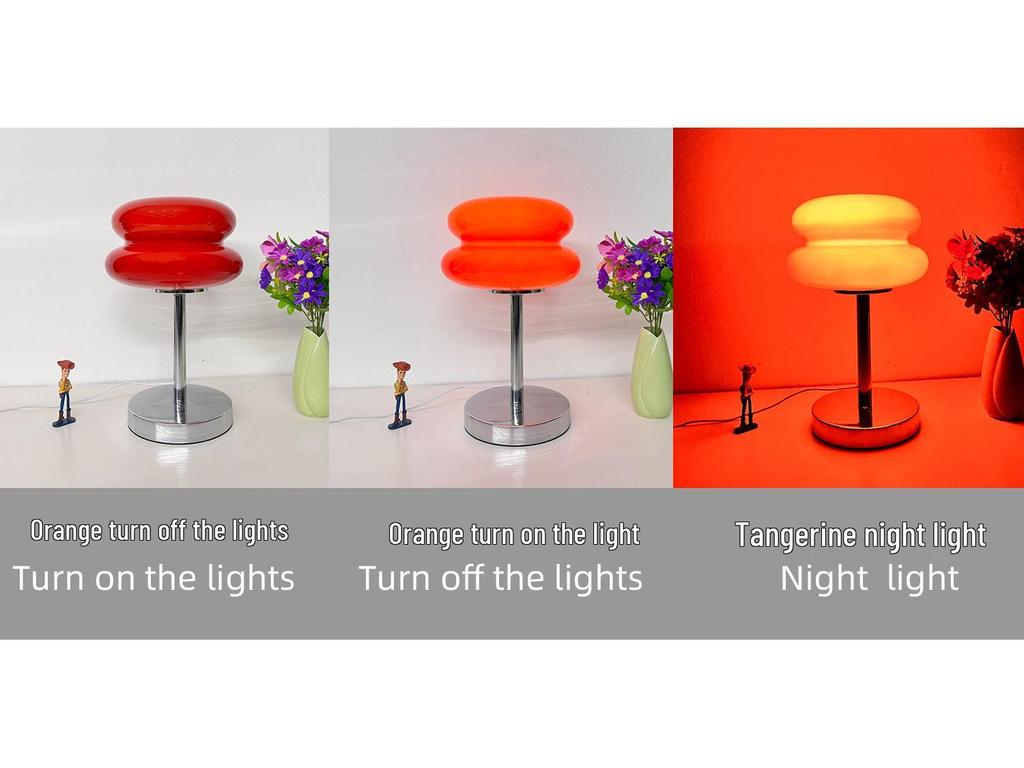 Bauhaus Egg Tart Glass Table Lamp - Thick-Sole Night Light for Bedroom, Bedside, or Living Room
