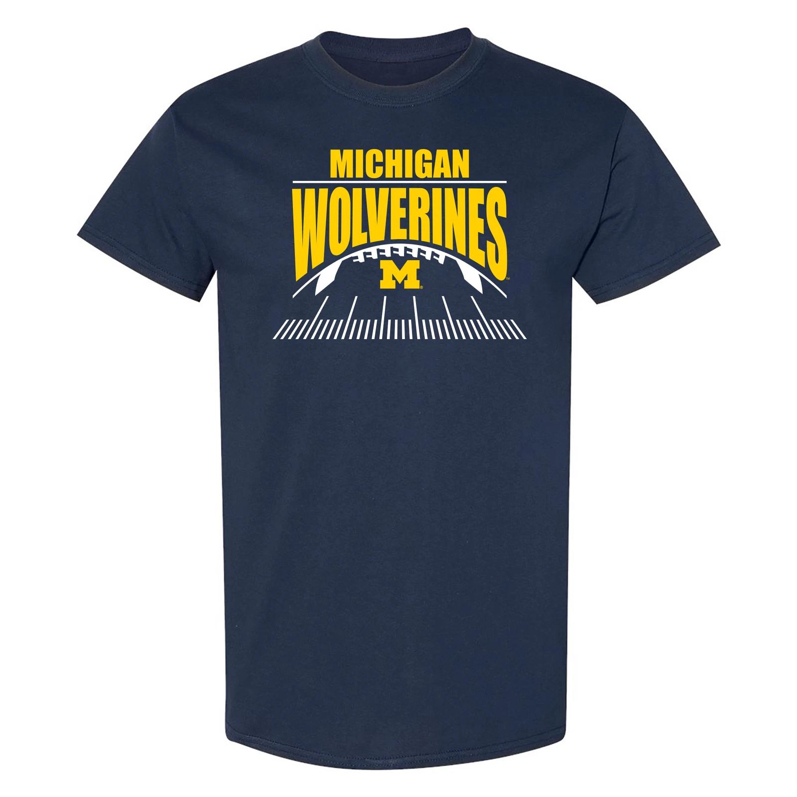 Michigan Wolverines Football Field T Shirt - Navy S