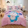 Doraemon Mechanical Cat Cartoon Style Pure Cotton Material Bed Three-piece Set Student Dormitory Dirty-Resistant Bedding