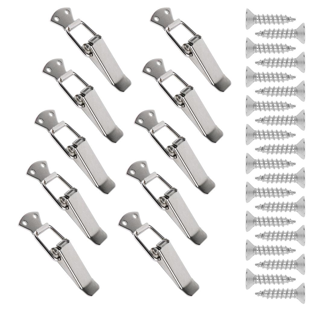 10Pcs Drawer Hasp Clasp Spring Loaded Clamp Clip Duckbill Tension Lock Hasp Heavy Duty Cabinet Handle Lock Enduring